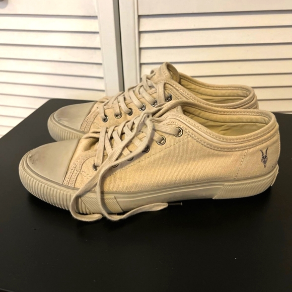 AllSaints cream colored canvas sneakers - m8 w9.5 - Picture 2 of 8